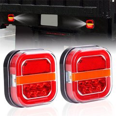 Комплект LED-ліхтарів задніх 107х109х37 мм стоп, повороти, габарити, підсвітка для причепів, фургонів, вантажівок