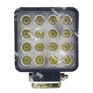 LED фара 48W 16x3W широкий промінь, квадратний корпус 3500 LM LED фара робоча квадратна 48W, 16 ламп, 10-30V