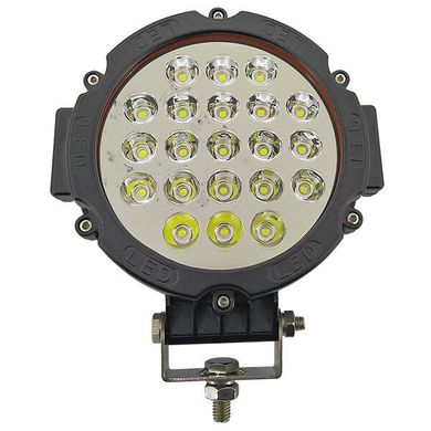 Дополнительная светодиодная фара рассеянного (ближнего) света 63W круглая 10-30V LED фара-искатель