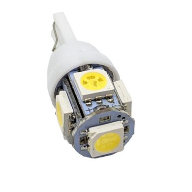 LED Лампа безцокольна T10 W5W 12V-5050-5smd (повороти, габарити, підсвітка номера)