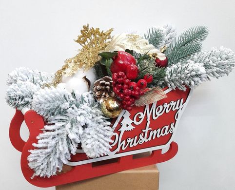 Новорічний декор "Сані Merry Christmas"