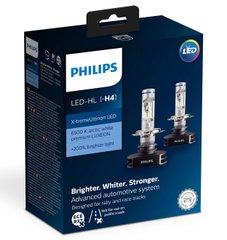 Комплект диодных ламп PHILIPS 12901HPX2 H4 X-tremeUltinon +200%