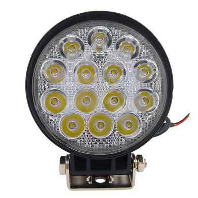 LED фара 42W 14х3W широкий промінь, круглий корпус 3000 LM LED фара робоча кругла 42W, 14 ламп, 10-30V, 6000K