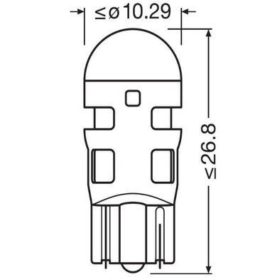 Комплект светодиодных ламп OSRAM 2825DRP-02B W5W Red 12V
