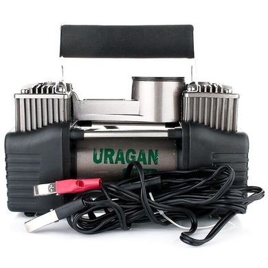 Автомобильный компрессор Uragan 90170 двухпоршневой 85л/мин на клеммы АКБ