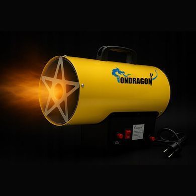 Газова теплова гармата Ondragon 15 кВт (дуйка): Потужний обігрівач до 150 м&sup2; + Шланг та Редуктор (Польща)