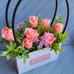 Мило ручної роботи букет з трояндами 3