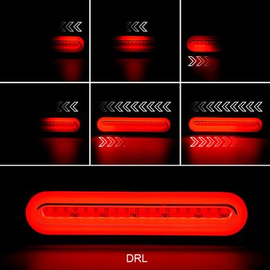 Задний LED фонарь 122х40х20 мм габариты, стопы, повороты с эффектом "неонового" света