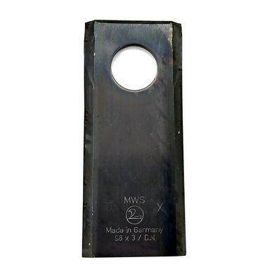 Нож роторной косилки Z-169 MWS (Германия) 06561542-01-01 96 x 40 x 3 d=19 мм