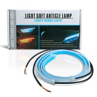 LED стрічка DRL повороти ТЕТРІС 45 см Світлодіодна Денні ходові вогні, біло-жовті 12В 2 штуки