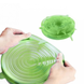 Кришки силіконові для посуду 6 шт універсальні зелені