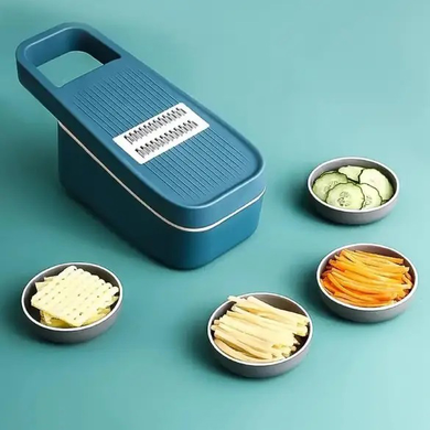 Тертка з контейнером Multi-purpose kitchen cutter ломтерізка зі змінними лезами та насадками