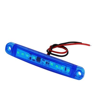 Фонарь LED габаритный 24V синий IP67 100х15 мм с креплением