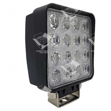 LED фара 48W 16x3W широкий луч, квадратный корпус 3500 LM LED фара рабочая квадратная 48W, 16 ламп, 10-30V