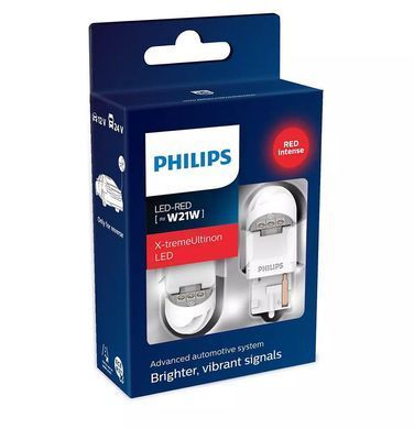 Комплект светодиодных ламп Philips 11065XURX2 W21W 12/24V Red