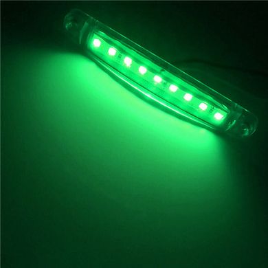 Ліхтар LED габаритний 24V зелений IP67 100х15 мм з кріпленням