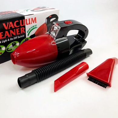Пилосос Car Vacuum Cleaner з ліхтариком портативний автомобільний червоний
