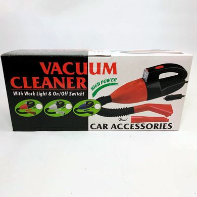 Пылесос Car Vacuum Cleaner с фонарем портативный автомобильный красный
