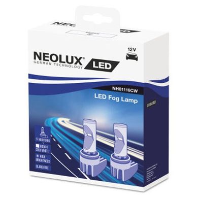 Комплект диодных ламп NEOLUX NH81116CW H8/H11/H16 PGJ19-1 10W 12V 6000K