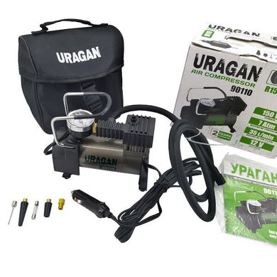 Автомобильный компрессор Uragan 90110 однопоршневой 35 л/мин 12 Вольт