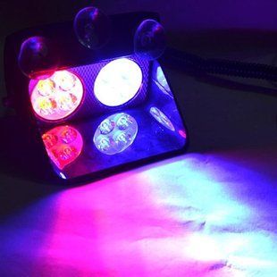 Проблесковий LED-маячок стробоскоп 9-80В синяя+красная вспышки 165х140х70 мм
