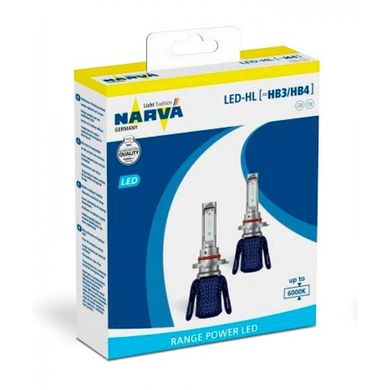 Комплект диодных ламп Narva 18014 HB3/HB4 6000K X2 16W P20d/P22d