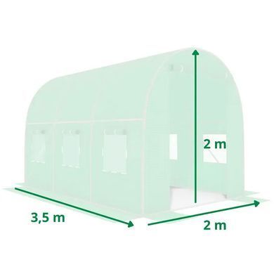 Садовая теплица 7 м&sup2; (3.5 &times; 2 &times; 2 м) армированная UV-4 &mdash; Усиленный каркас, Польша