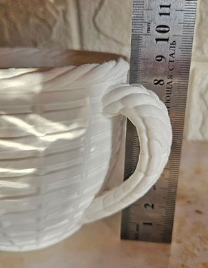 Кошик чашка декоративний плетений 110х110х90 мм (3D-print, PLA) для дрібниць та інтер'єру