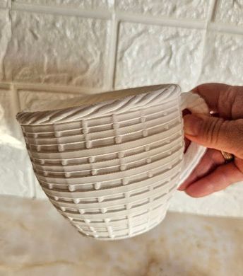 Кошик чашка декоративний плетений 110х110х90 мм (3D-print, PLA) для дрібниць та інтер'єру