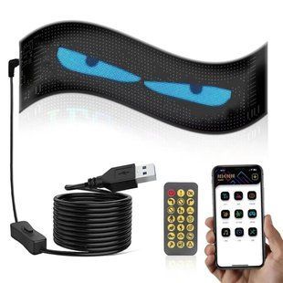 Гнучка LED панель/екран під скло авто Bluetooth (92 x 374 мм)