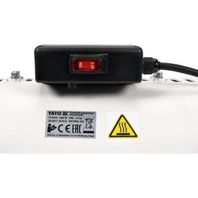 Инфракрасный обогреватель YATO YT-99536 LOW GLARE 1500 Вт, 230 В, IP65, площадь обогрева 9-12 м&sup2;