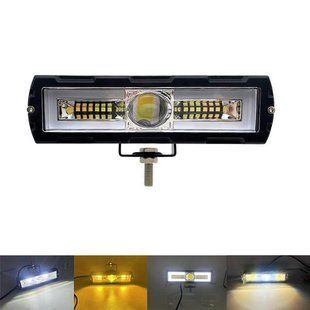 LED фара 30W 3D-лінза з чітким світловим кордоном 160х46 мм - біле та жовте світло