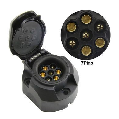 Разъем фаркопа 7-pin для прицепа пластмасса розетка + вилка