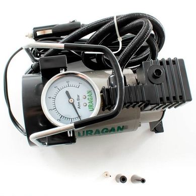 Автомобильный компрессор Uragan 90120 однопоршневой 37 л/мин с манометром