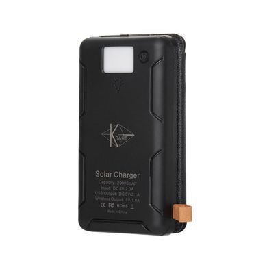 УМБ PowerBank із сонячною панеллю, повербанк КВАНТ WSC15/1 20000mAh + 1 panel