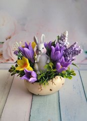 Мыло ручной работы кашпо нацветы с кроликом