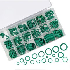 Комплект колец уплотнительных для автокондиционеров 265 штук зеленые (маслобензостойкие, NBR-резина)