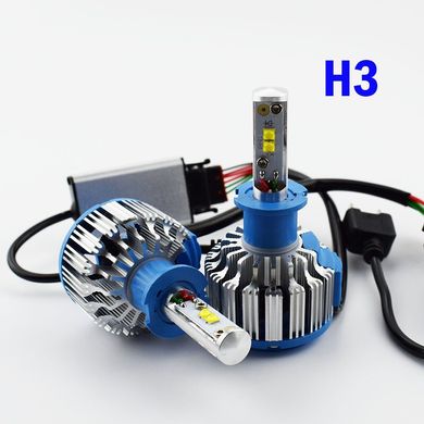 Комплект LED ламп TurboLed T1 H3 6000K 50W 12/24v CanBus з активним охолодженням