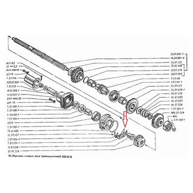 Прокладка 7.37.133-134 регулювальна 0,5 мм вала реверсу Т-25