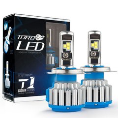 Комплект LED ламп TurboLed T1 H4 6000K 50W 12/24v CanBus с активным охлаждением